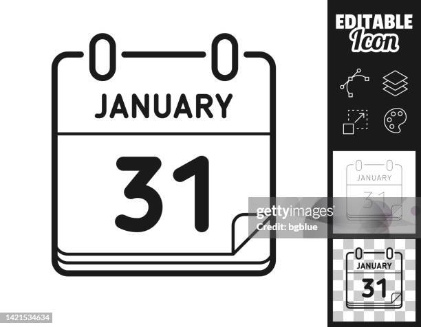 january 31. icon for design. easily editable - 31 january stock illustrations