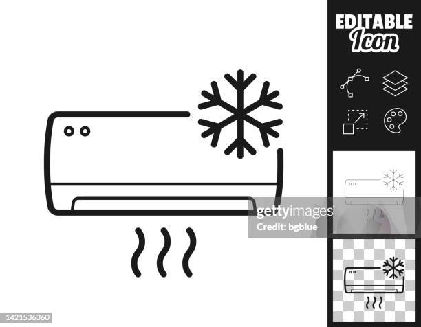 air conditioner with snowflake. icon for design. easily editable - heating cooling background stock illustrations