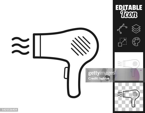 stockillustraties, clipart, cartoons en iconen met hair dryer. icon for design. easily editable - haar föhnen