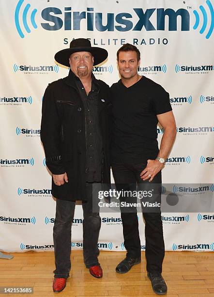 Eddie Gentry and Troy Montgomery of country music duo "Montgomery Gentry" visit the SiriusXM Studio on March 30, 2012 in New York City.