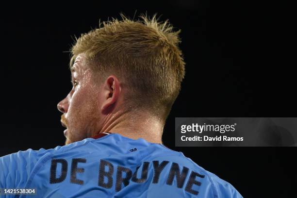 Kevin De Bruyne of Manchester City FC looks on during the UEFA Champions League group G match between Sevilla FC and Manchester City at Estadio Ramon...