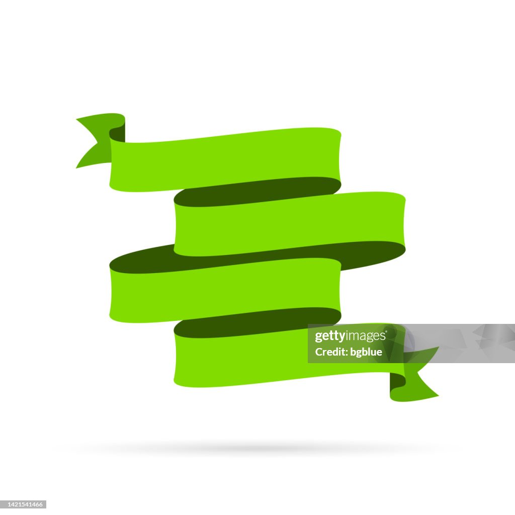 Green Ribbon Line Green Ribbon Isolated On White Background Design Element High-Res ...