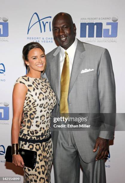 Charlotte Bobcats owner Michael Jordan and his fiancee model Yvette Prieto arrive at the 11th annual Michael Jordan Celebrity Invitational gala at...