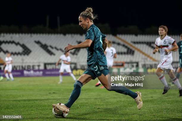 Svenja Huth of Germany controls the ball during the FIFA Women's World Cup 2023 Qualifier group H match between Bulgaria and Germany at Lokomotiv on...