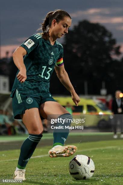 Sara Daebritz of Germany controls the ball during the FIFA Women's World Cup 2023 Qualifier group H match between Bulgaria and Germany at Lokomotiv...