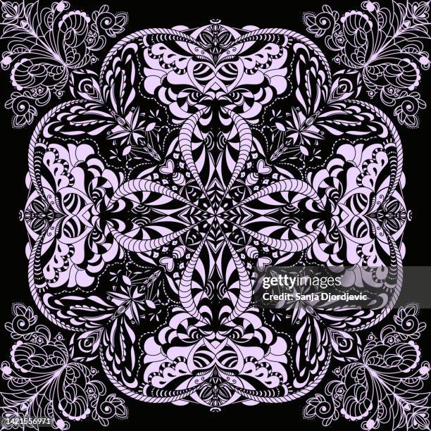 mandala illustration pattern - intricacy stock illustrations