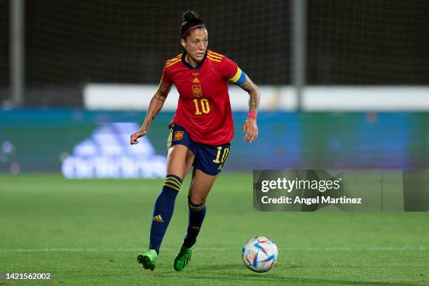 Jennifer Hermoso of Spain in action during the FIFA Women's World Cup 2023 Qualifier group B match between Spain and Ukraine at Ciudad del Futbol de...