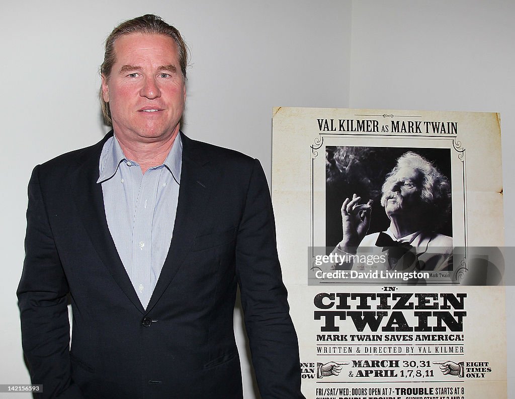 Opening Night Of Val Kilmer's One Man Show "Citizen Twain"
