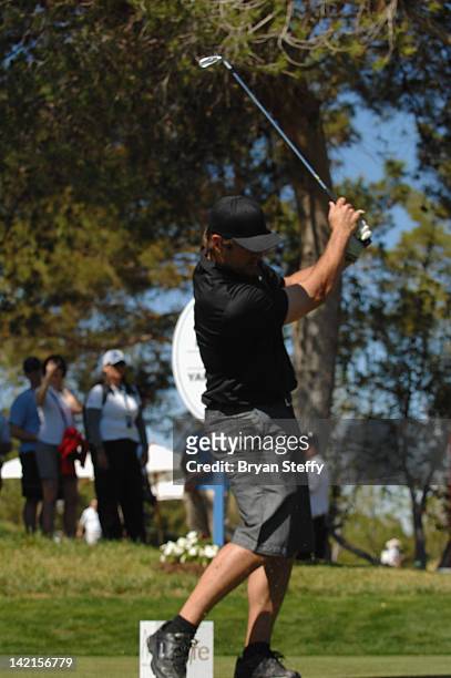 Green Bay Packers Quarterback Aaron Rodgers competes at the 11th Annual Michael Jordan Celebrity Invitational hosted by Aria Resort & Casino at...