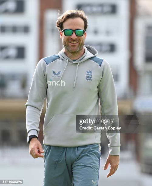 England strength and conditioning coach Phil Scott during a nets session at the Kia Oval on September 07, 2022 in London, England.