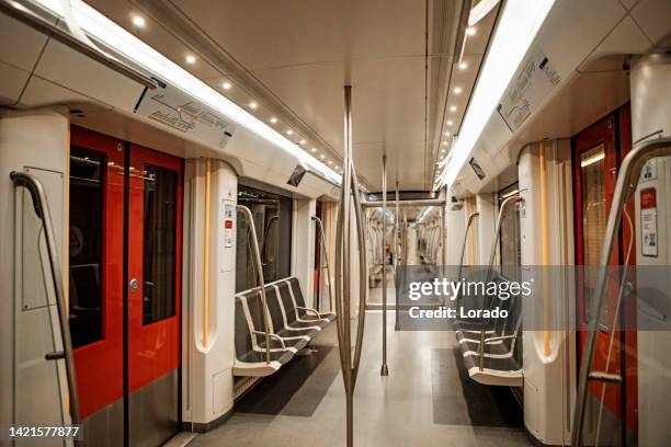 empty commuter train in amsterdam - subway train stock pictures, royalty-free photos & images