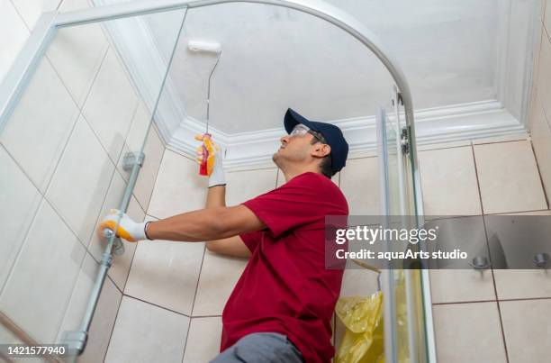 home renovation - bathroom ceiling stock pictures, royalty-free photos & images