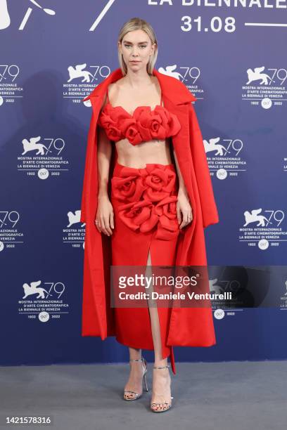 Vanessa Kirby attends the photocall for "The Son" at the 79th Venice International Film Festival on September 07, 2022 in Venice, Italy.