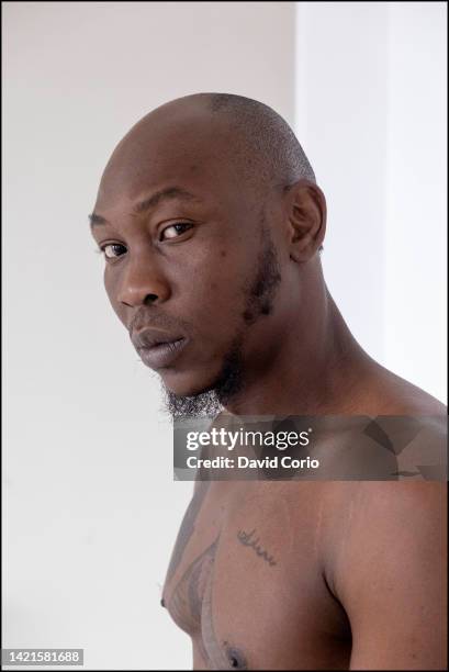 Nigerian singer and musician Seun Kuti, portrait in London, 3rd August 2022. He is the son of Fela Kuti.