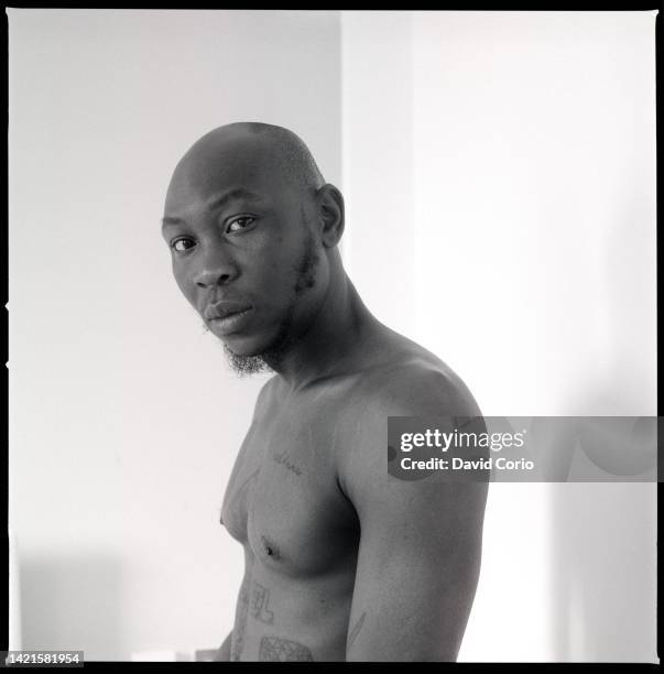 Nigerian singer and musician Seun Kuti, portrait in London, 3rd August 2022. He is the son of Fela Kuti.