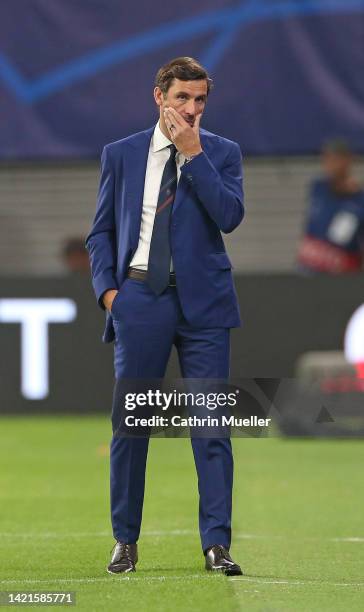 Darijo Srna, sports director of Shakhtar Donetsk looks on prior to the UEFA Champions League group F match between RB Leipzig and Shakhtar Donetsk at...