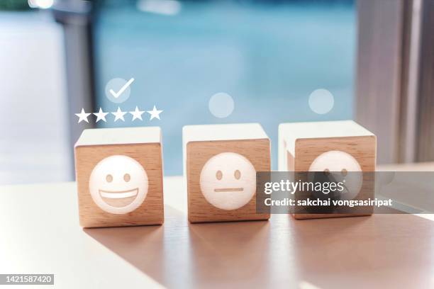 review, rating satisfaction concept - feedback foto e immagini stock