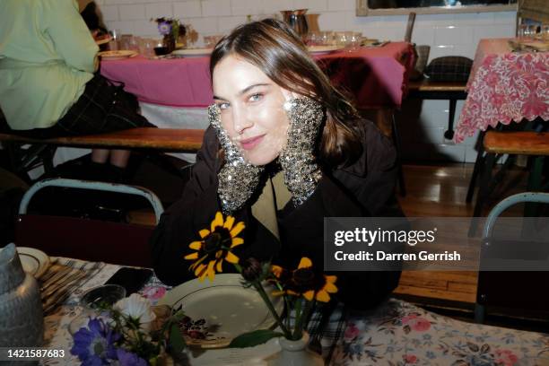 Alexa Chung attends the London launch of the new season Barbour by ALEXA CHUNG collection at Towpath on September 06, 2022 in London, England.