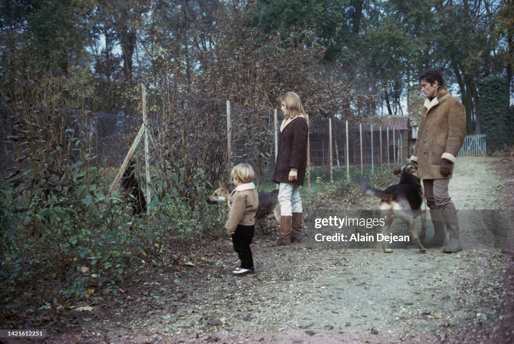 Alain Delon with family