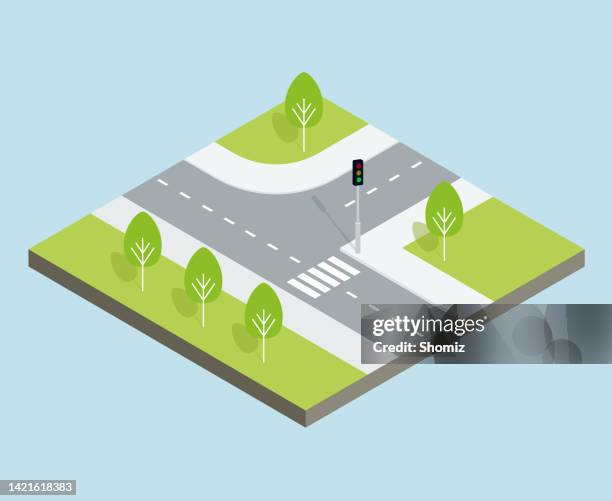 isometric 3d block module - road icon stock illustrations