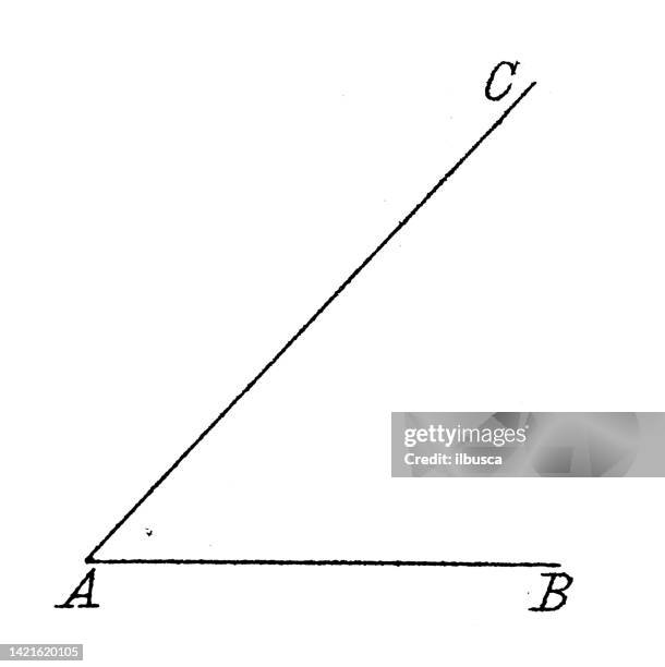 antike illustration, mathematik und geometrie: spitzwinkel - mathematical-function stock-grafiken, -clipart, -cartoons und -symbole