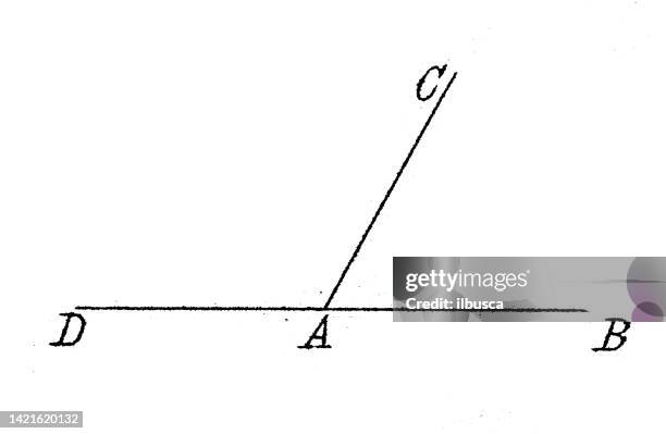 antike illustration, mathematik und geometrie: ergänzende winkel - mathematical-function stock-grafiken, -clipart, -cartoons und -symbole