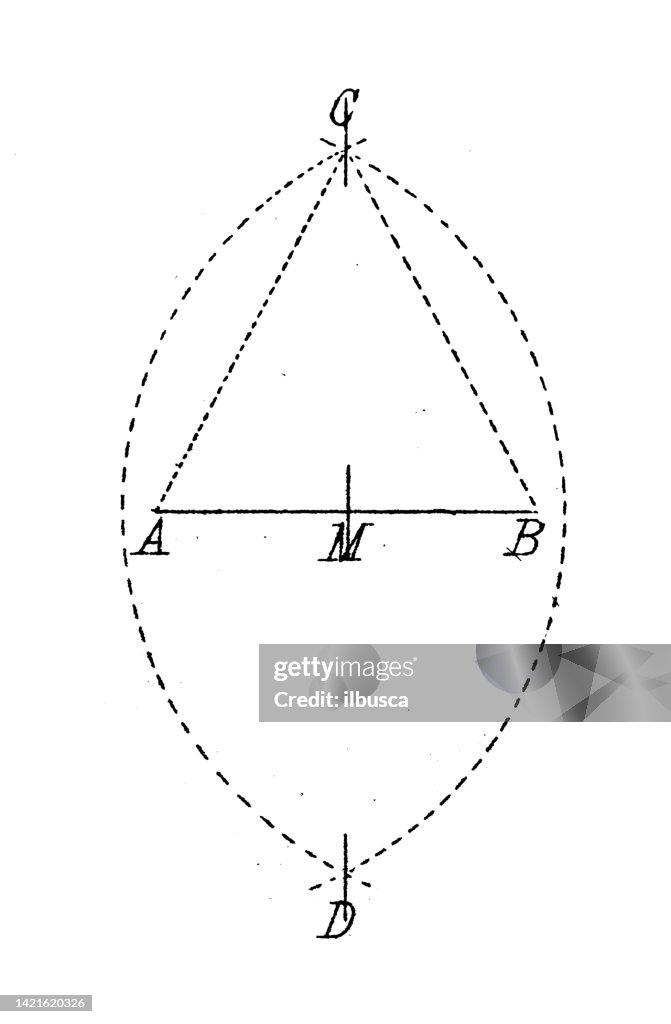 Antique Illustration Mathematics And Geometry Triangle Properties High ...