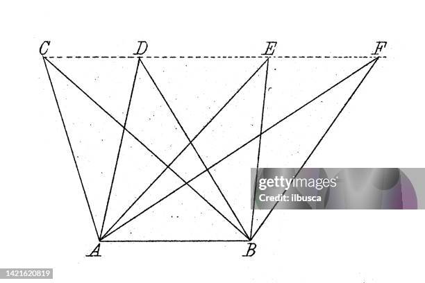 antike illustration, mathematik und geometrie: geometrische formgleichheit - mathematical-function stock-grafiken, -clipart, -cartoons und -symbole