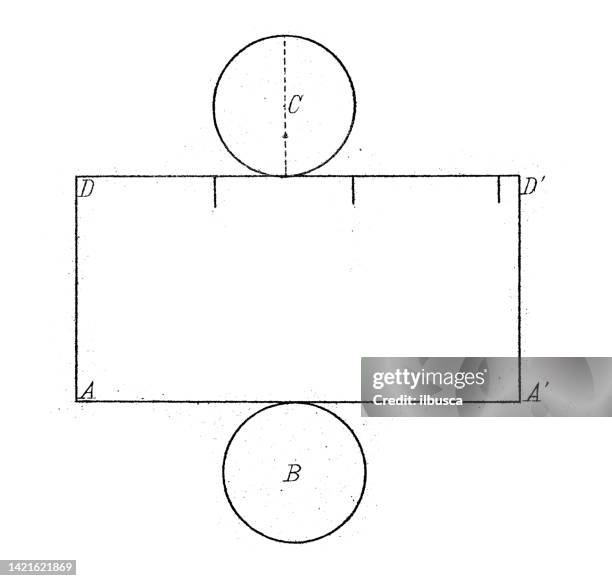 antike illustration, mathematik und geometrie: stereometrie, zylinder - mathematical-function stock-grafiken, -clipart, -cartoons und -symbole