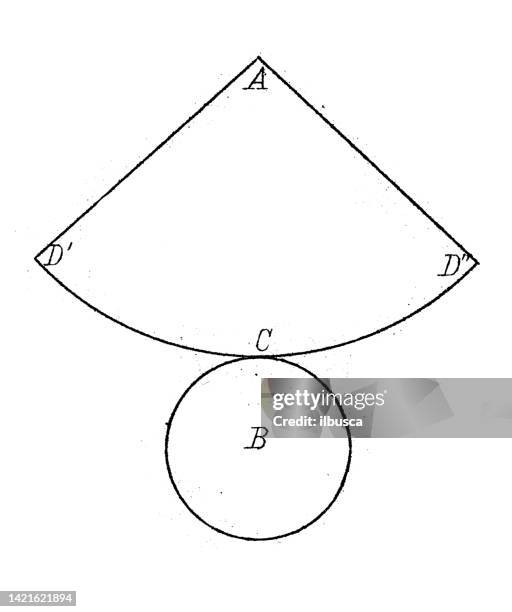 antike illustration, mathematik und geometrie: stereometrie, kegel - mathematical-function stock-grafiken, -clipart, -cartoons und -symbole