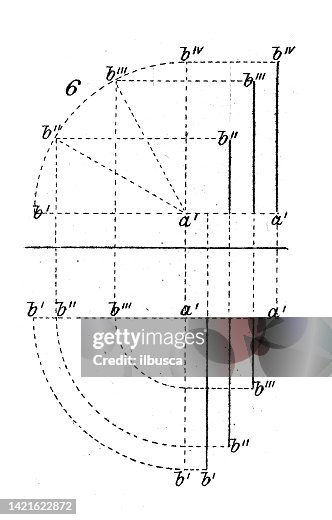Antique Illustration Mathematics And Geometry Projections And ...