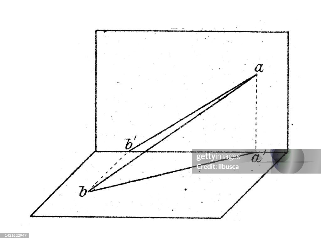 Antique Illustration Mathematics And Geometry Projections And ...