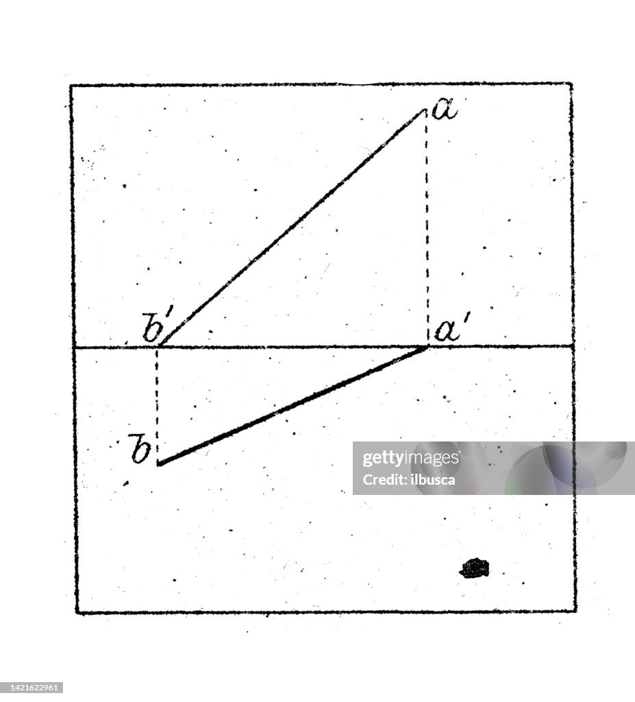 Antique Illustration Mathematics And Geometry Projections And ...