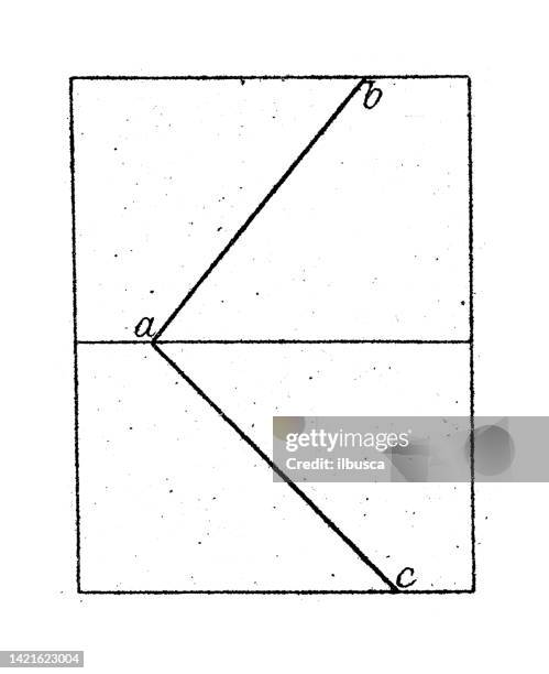 antike illustration, mathematik und geometrie: projektionen und schnittpunkte - mathematical-function stock-grafiken, -clipart, -cartoons und -symbole