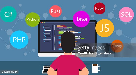 Backend software developer - flat design Backend software developer - flat design