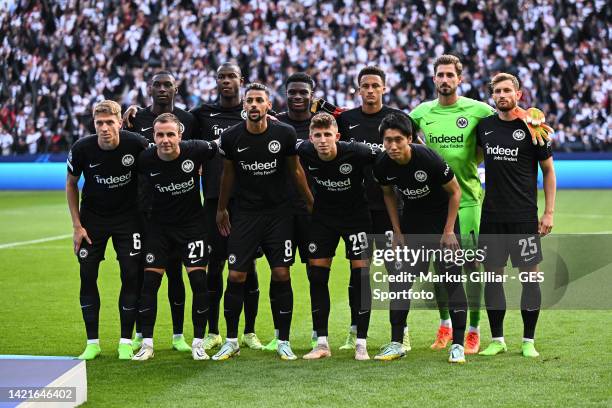 Teamphoto of Frankfurt prior to the UEFA Champions League group D match between Eintracht Frankfurt and Sporting CP at Deutsche Bank Park on...