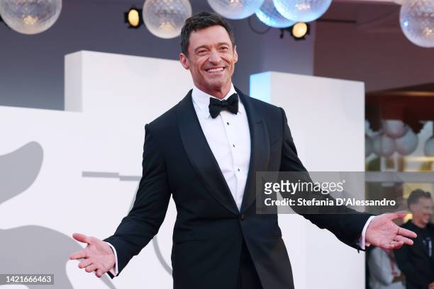 Australian actor Hugh Jackman attends "The Son" red carpet at the 79th Venice International Film Festival on September 07, 2022 in Venice, Italy.