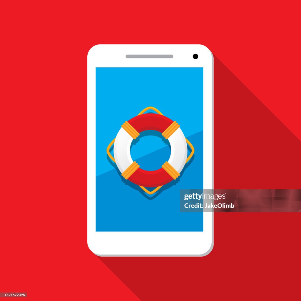 Lifesaver Smartphone Icon Flat
