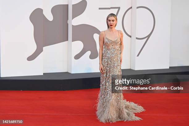 Vanessa Kirby attends "The Son" red carpet at the 79th Venice International Film Festival on September 07, 2022 in Venice, Italy.