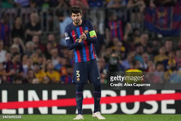 Gerard Pique of FC Barcelona enters the pitch after half time during the UEFA Champions League group C match between FC Barcelona and Viktoria Plzen...