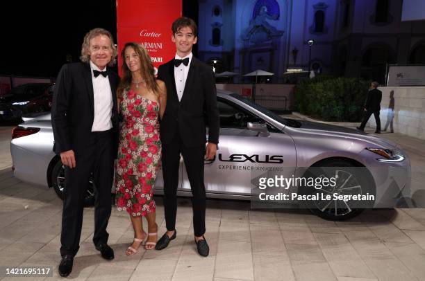 Bill Pohlad, Michelle Pohlad and Oliver Pohlad arrive for the “Dreamin Wild" red carpet during the 79th Venice Film Festival on September 07, 2022 in...
