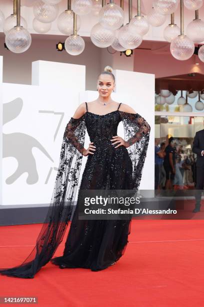 Jasmine Sanders attends "The Son" red carpet at the 79th Venice International Film Festival on September 07, 2022 in Venice, Italy.