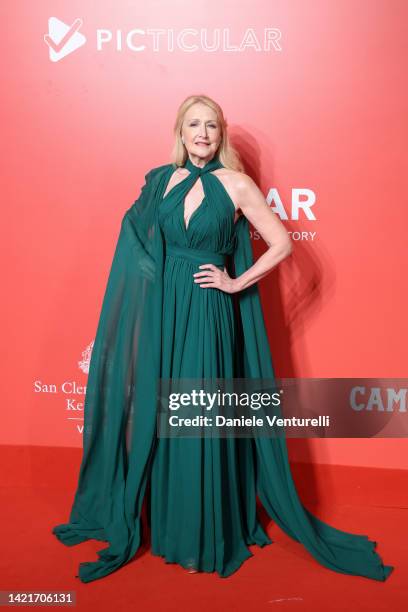 Patricia Clarkson attends the amfAR Venice Gala 2022 presented by The Red Sea International film festival at Arsenale on September 07, 2022 in...