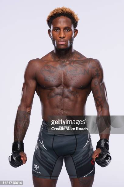 Hakeem Dawodu poses for a portrait during a UFC photo session on September 7, 2022 in Las Vegas, Nevada.