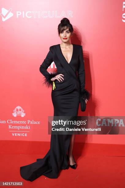 Sara Faraj attends the amfAR Venice Gala 2022 presented by The Red Sea International film festival at Arsenale on September 07, 2022 in Venice, Italy.