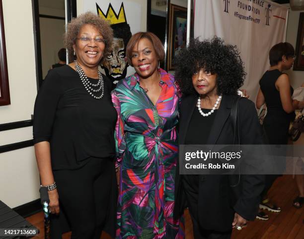 Pat Stevenson, Sharné Jackson and Audrey J. Bernard attend The Fragrance Foundation Media Connections Brunch at Melba's Harlem on September 07, 2022...