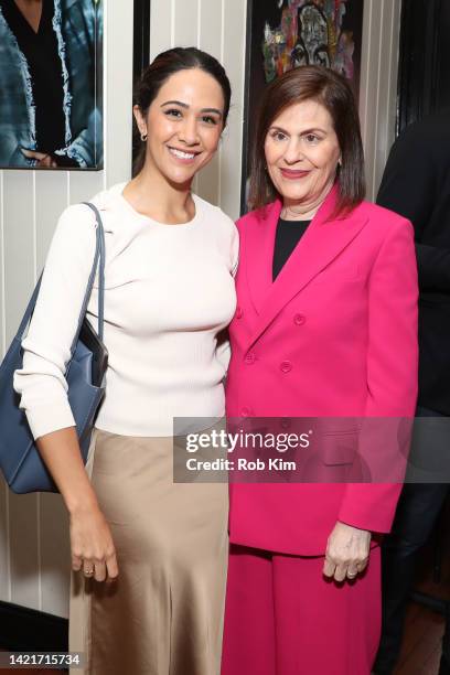 Pia Velasco and President of The Fragrance Foundation, Linda G. Levy attend The Fragrance Foundation Media Connections Brunch at Melba's Harlem on...