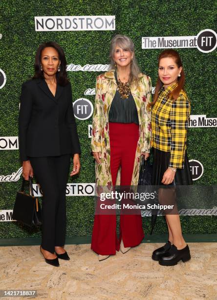 Amelia Quist-Ogunlesi, Joan Hornig and Jean Shafiroff attend The Museum at FIT's 2022 Couture Council Luncheon at David H. Koch Theater on September...