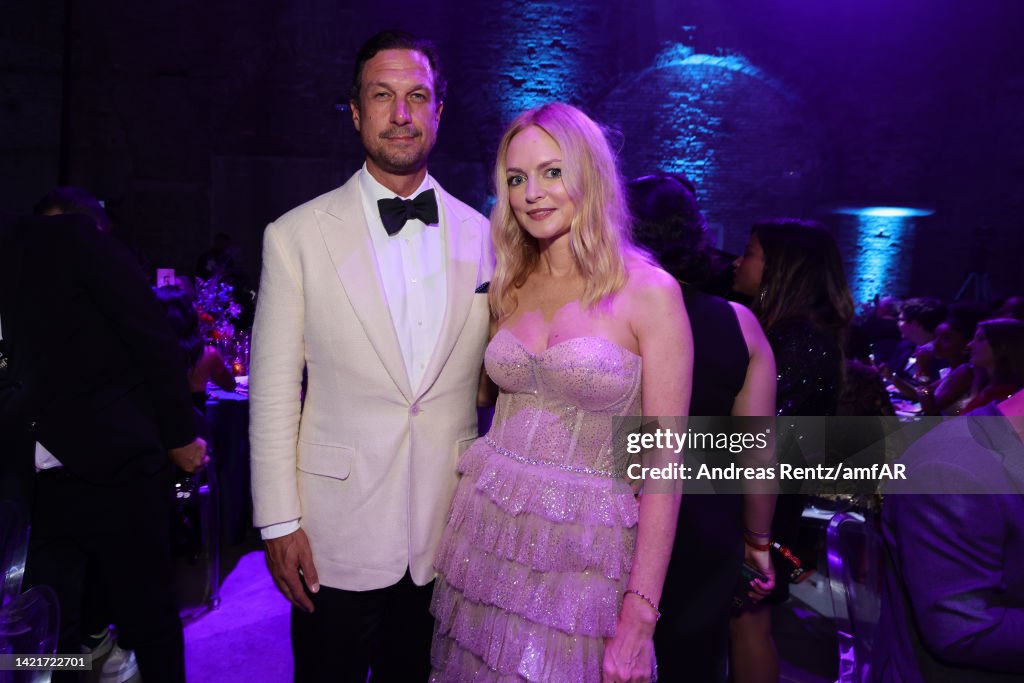 John de Neufville and Heather Graham attend the amfAR Venice Gala