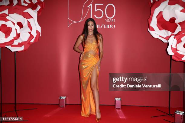 Paola Turani attends the Shiseido 150th anniversary gala on September 07, 2022 in Venice, Italy.